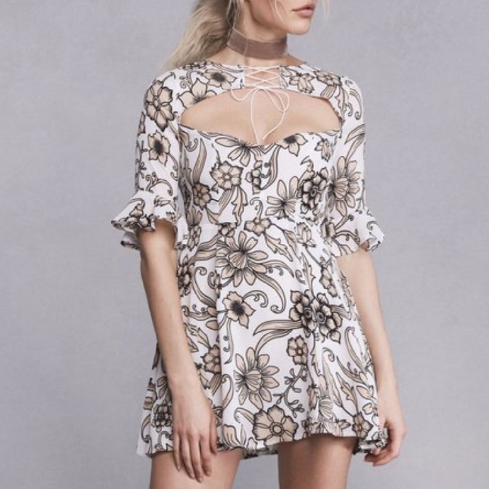 For Love and Lemons Ayla Lace Up Dress